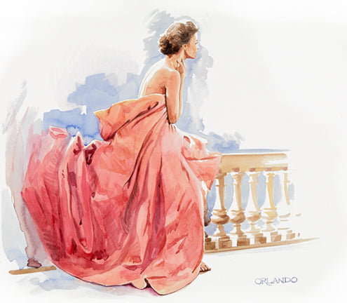 Lady in Venice Watercolor